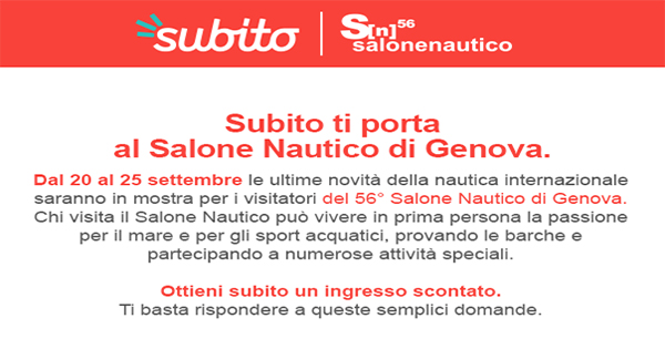 Il Salone Nautico di Genova sceglie Subito per l'edizione 2016