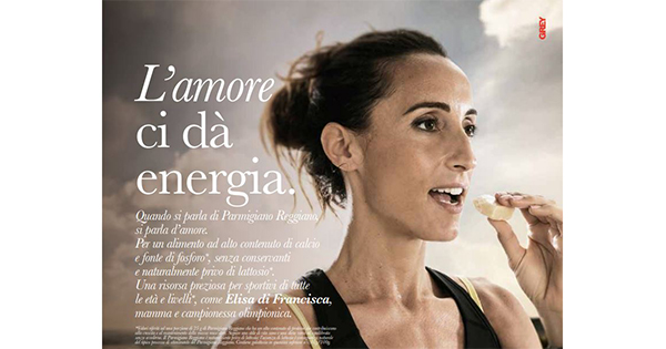 La campionessa Elisa Di Francisca nella nuova campagna di Parmigiano Reggiano