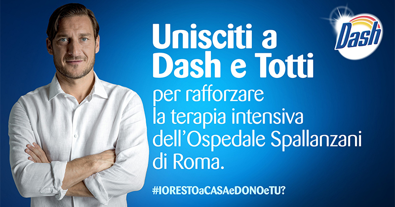 Totti e Dash lanciano la raccolta fondi per lo Spallanzani di Roma