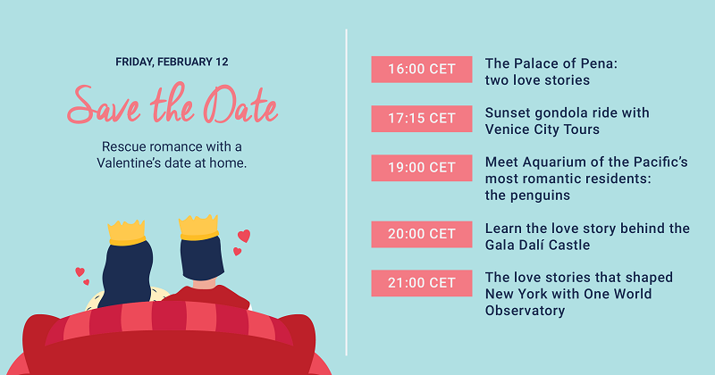 Salva il romanticismo di San Valentino con le experience online gratuite