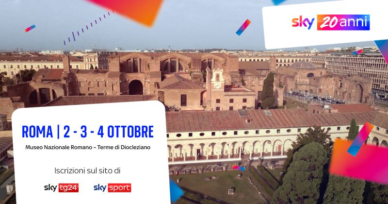 Grande evento a Roma a ottobre per i 20 anni di Sky